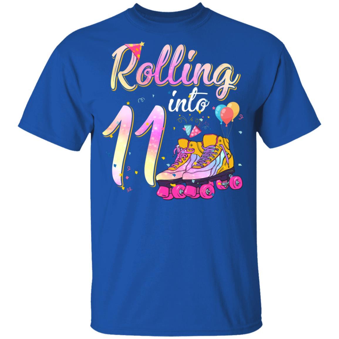 11 Years Old Birthday Girls Roller Skates 80's 11th Birthday Youth-Youth Shirt-Youth T-Shirt-Royal