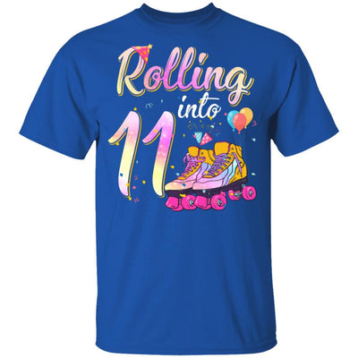 11 Years Old Birthday Girls Roller Skates 80's 11th Birthday Youth-Youth Shirt-Youth T-Shirt-Royal