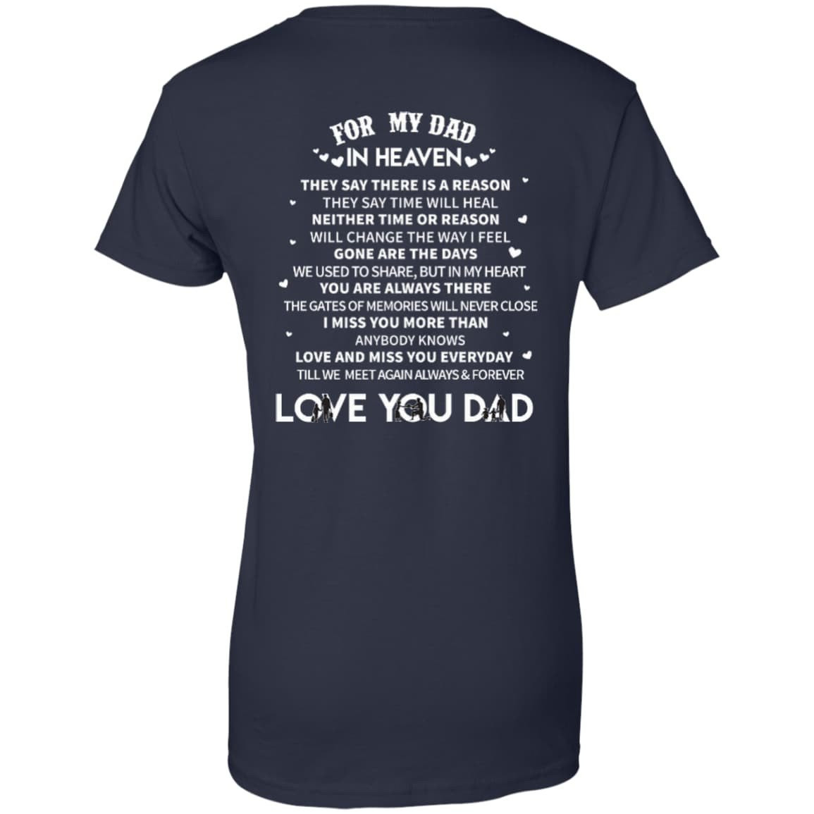 For My Dad In Heaven-T-Shirt & Hoodie-Women's T-Shirt-Navy