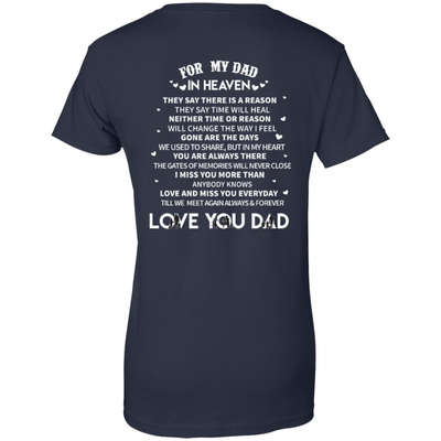 For My Dad In Heaven-T-Shirt & Hoodie-Women's T-Shirt-Navy