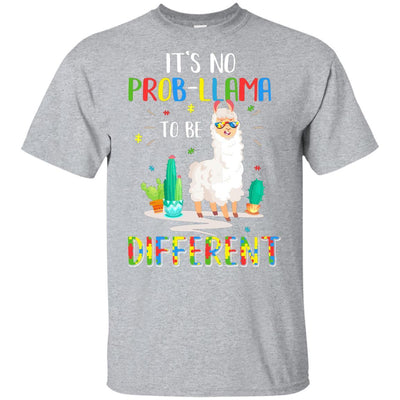 No Prob Llama To Be Different Llama Autism Awareness Gift Youth-Youth Shirt-Youth T-Shirt-Sport Grey