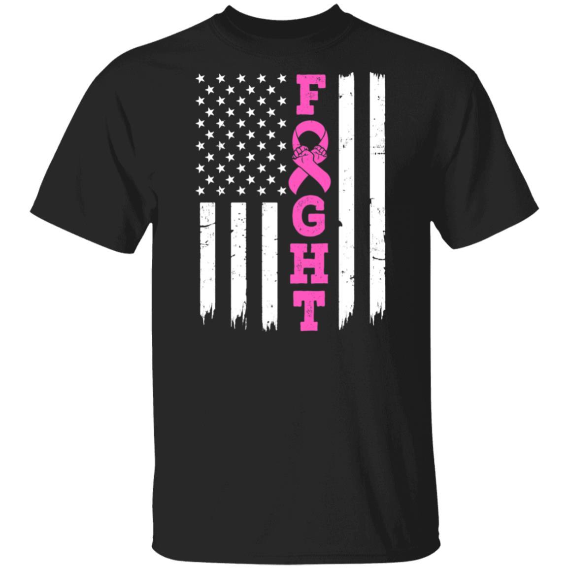 Breast Cancer Awareness American Flag Distressed