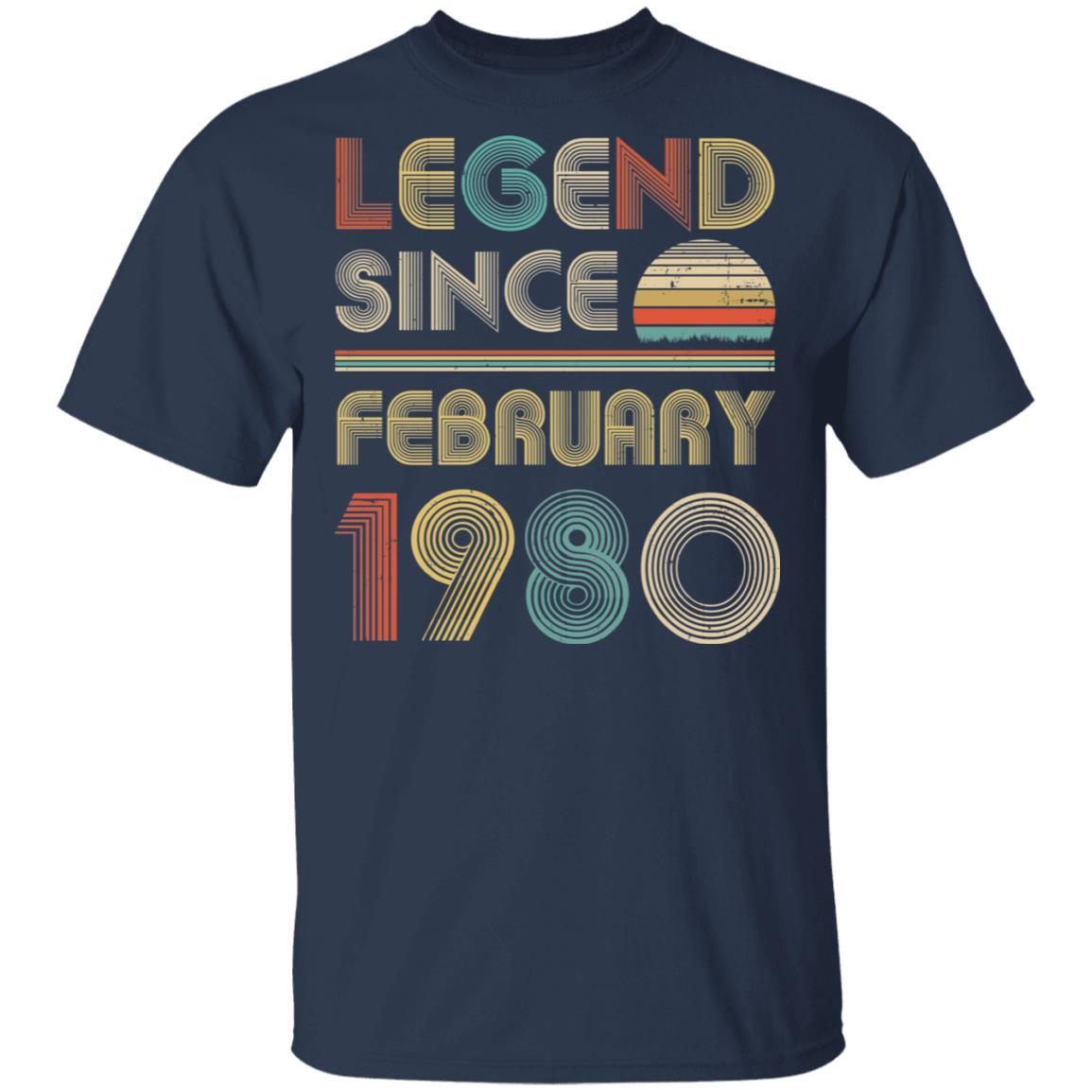 Legend Since February 1980 Vintage 41th Birthday Gifts-T-Shirt & Hoodie-Classic T-Shirt-Navy