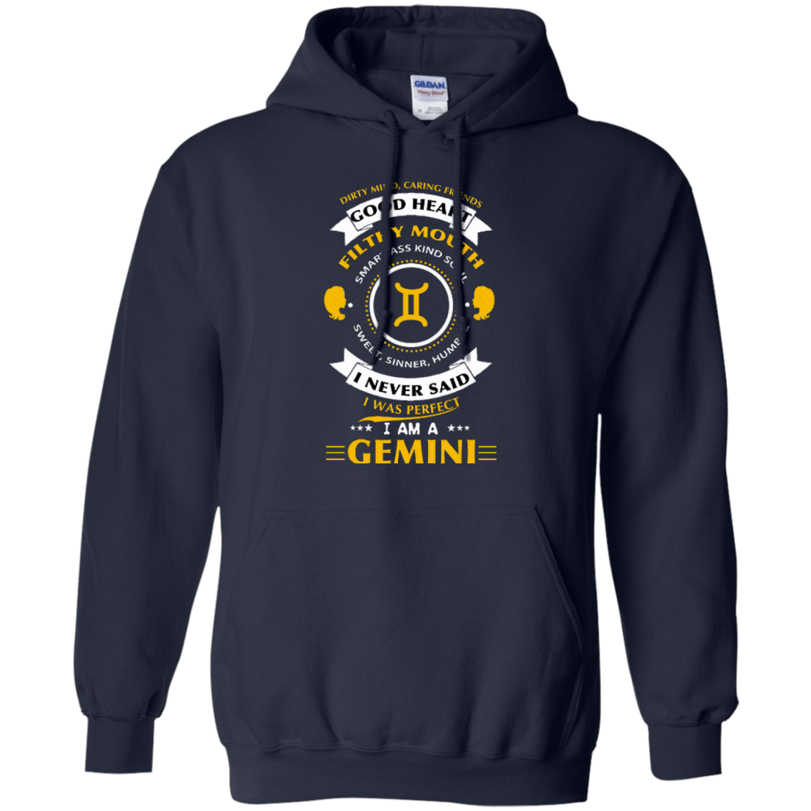 I never said I was perfect I am a GEMINI-T-Shirt & Hoodie-Pullover Hoodie-Navy