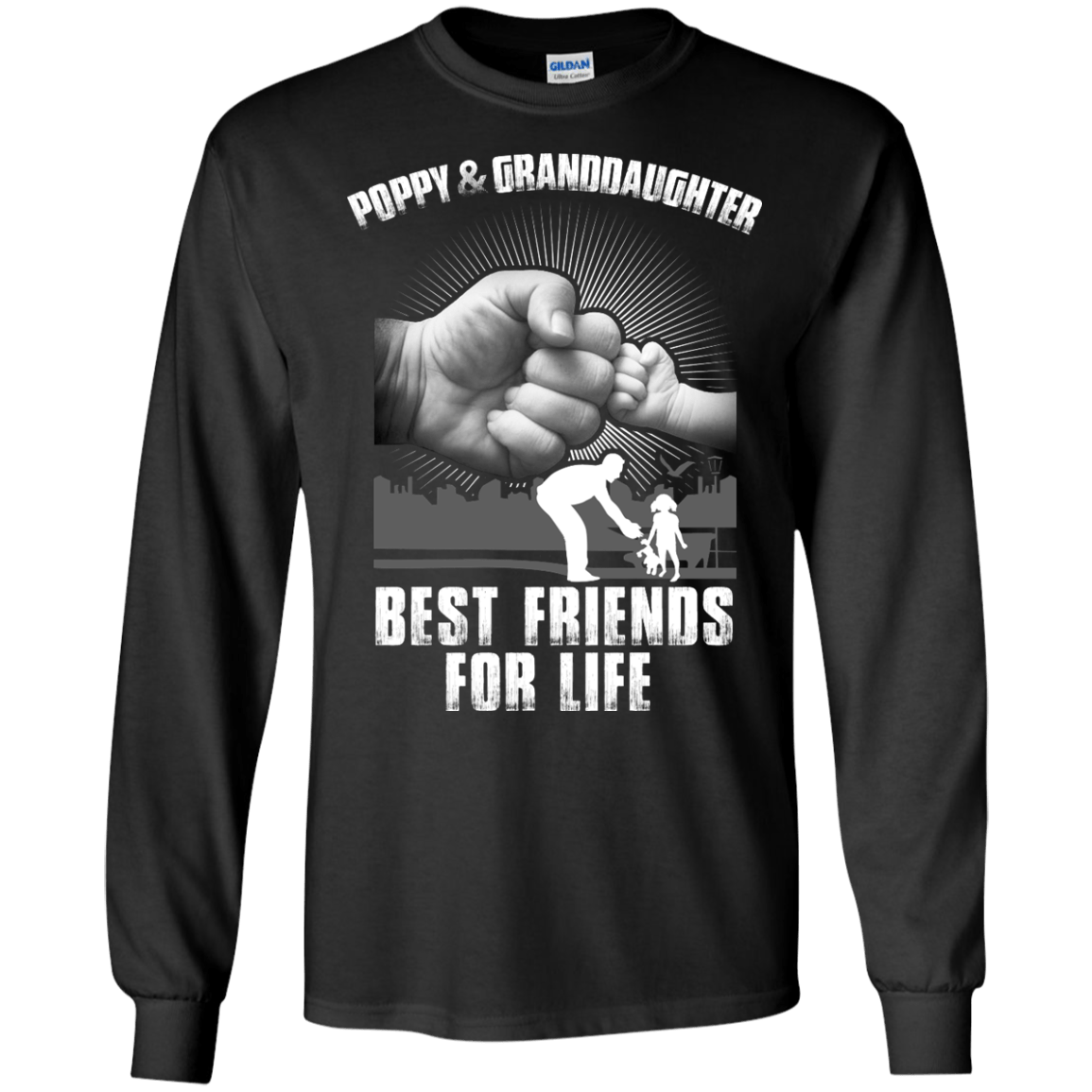 Poppy And Granddaughter best Friends For Life-T-Shirt & Hoodie-Long Sleeve T-Shirt-Black