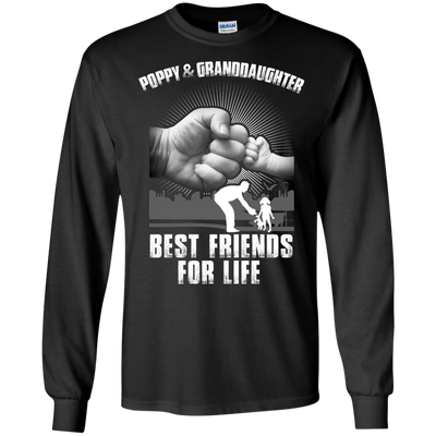 Poppy And Granddaughter best Friends For Life-T-Shirt & Hoodie-Long Sleeve T-Shirt-Black