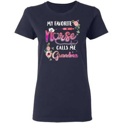 My Favorite Nurse Calls Me Grandma Nursing Mothers Day Gift-T-Shirt & Hoodie-Women's T-Shirt-Navy