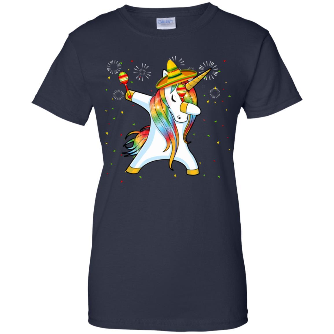 Unicorn Dabbing Cinco De Mayo Kids Gifts-T-Shirt & Tank Top-Women's T-Shirt-Navy