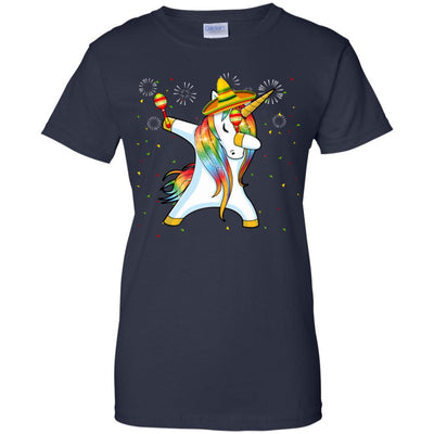 Unicorn Dabbing Cinco De Mayo Kids Gifts-T-Shirt & Tank Top-Women's T-Shirt-Navy