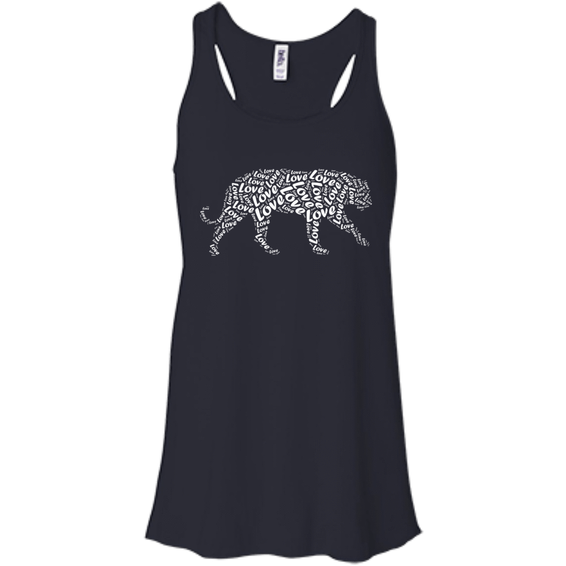 I Love Tiger T-Shirt Word Graphic Tee-T-Shirt & Hoodie-Women's Flowy Racerback Tank-Midnight