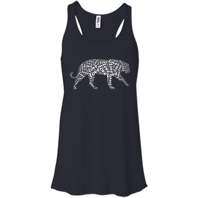 I Love Tiger T-Shirt Word Graphic Tee-T-Shirt & Hoodie-Women's Flowy Racerback Tank-Midnight