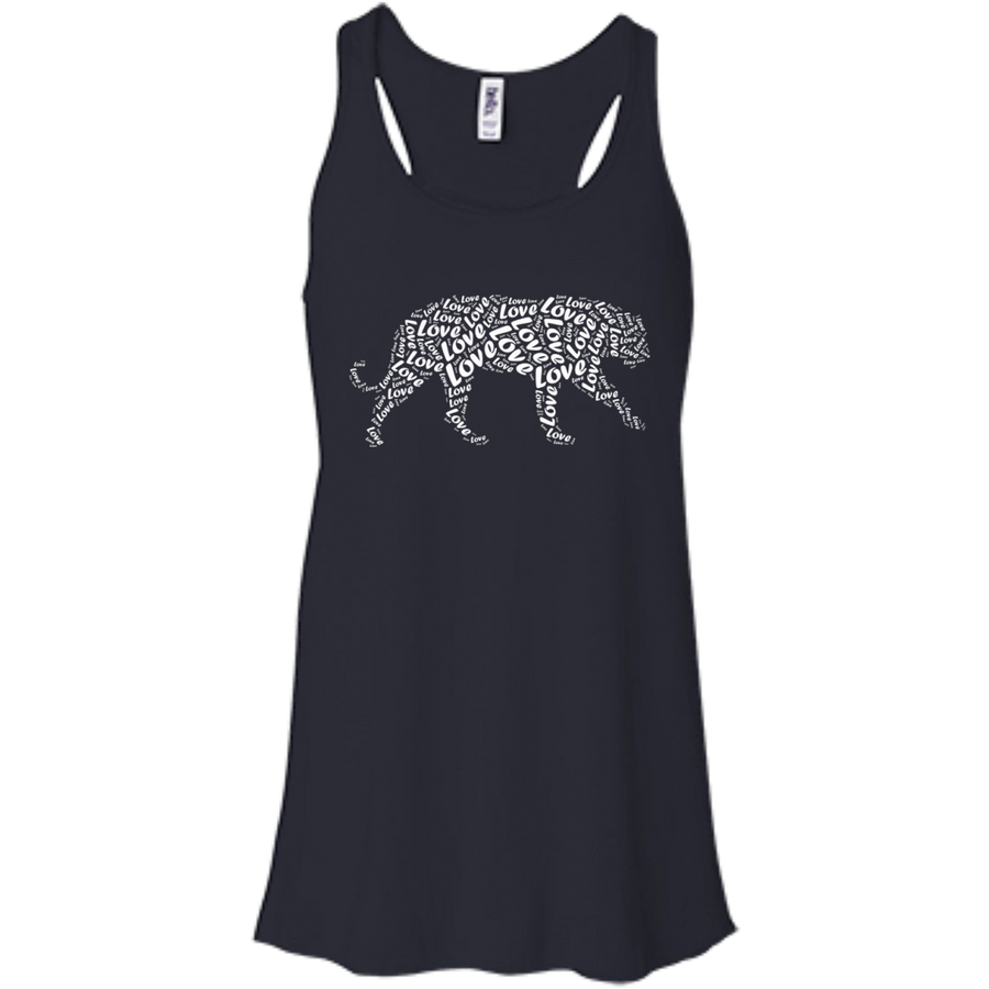 I Love Tiger T-Shirt Word Graphic Tee-T-Shirt & Hoodie-Women's Flowy Racerback Tank-Midnight
