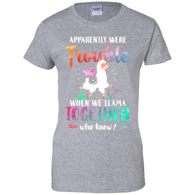 Apparently We're Trouble When We Are Together Llama-T-Shirt & Tank Top-Women's T-Shirt-Sport Grey