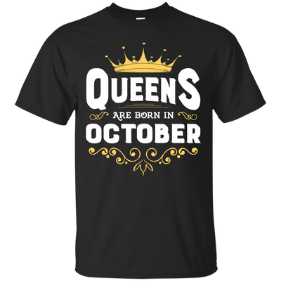 Queens Are Born In October-T-Shirt & Hoodie-Classic T-Shirt-Black