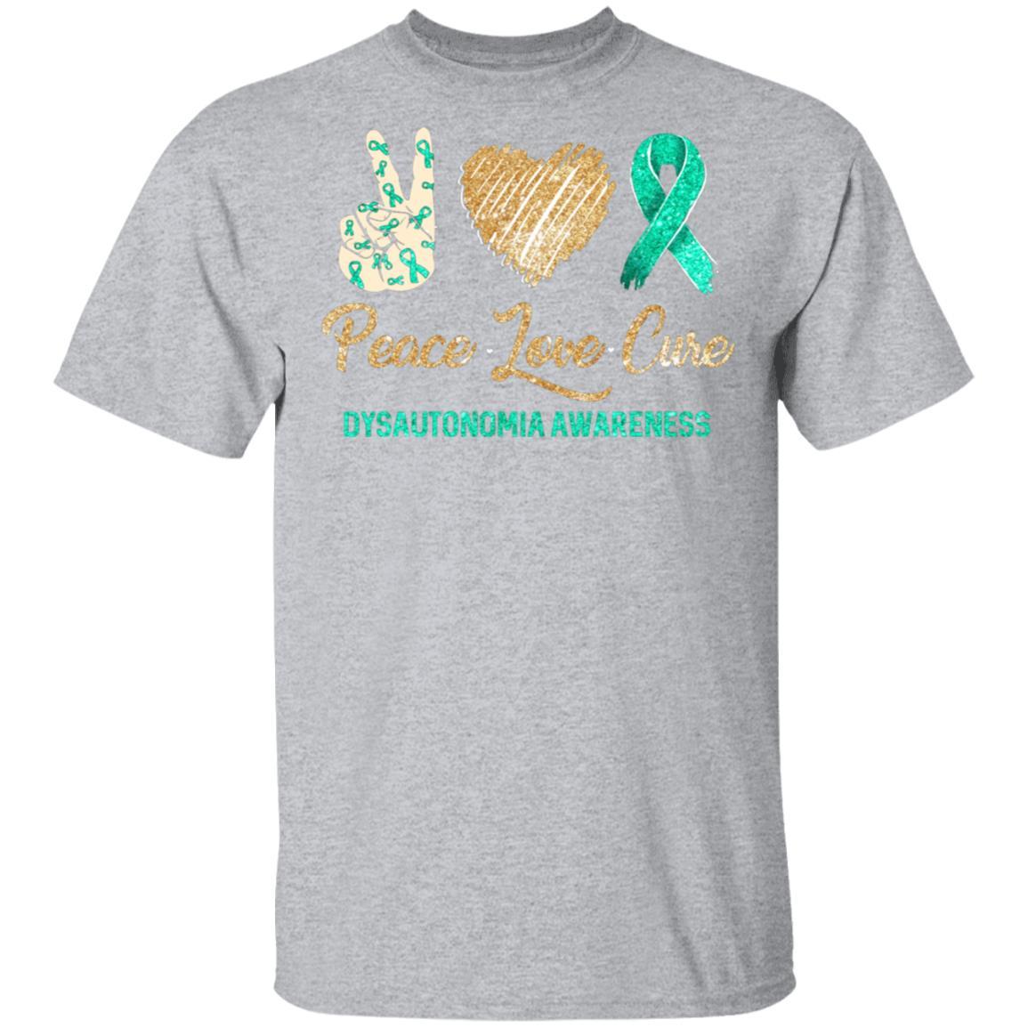 Peace Love Cure Dysautonomia Awareness-T-Shirt & Hoodie-Classic T-Shirt-Sport Grey