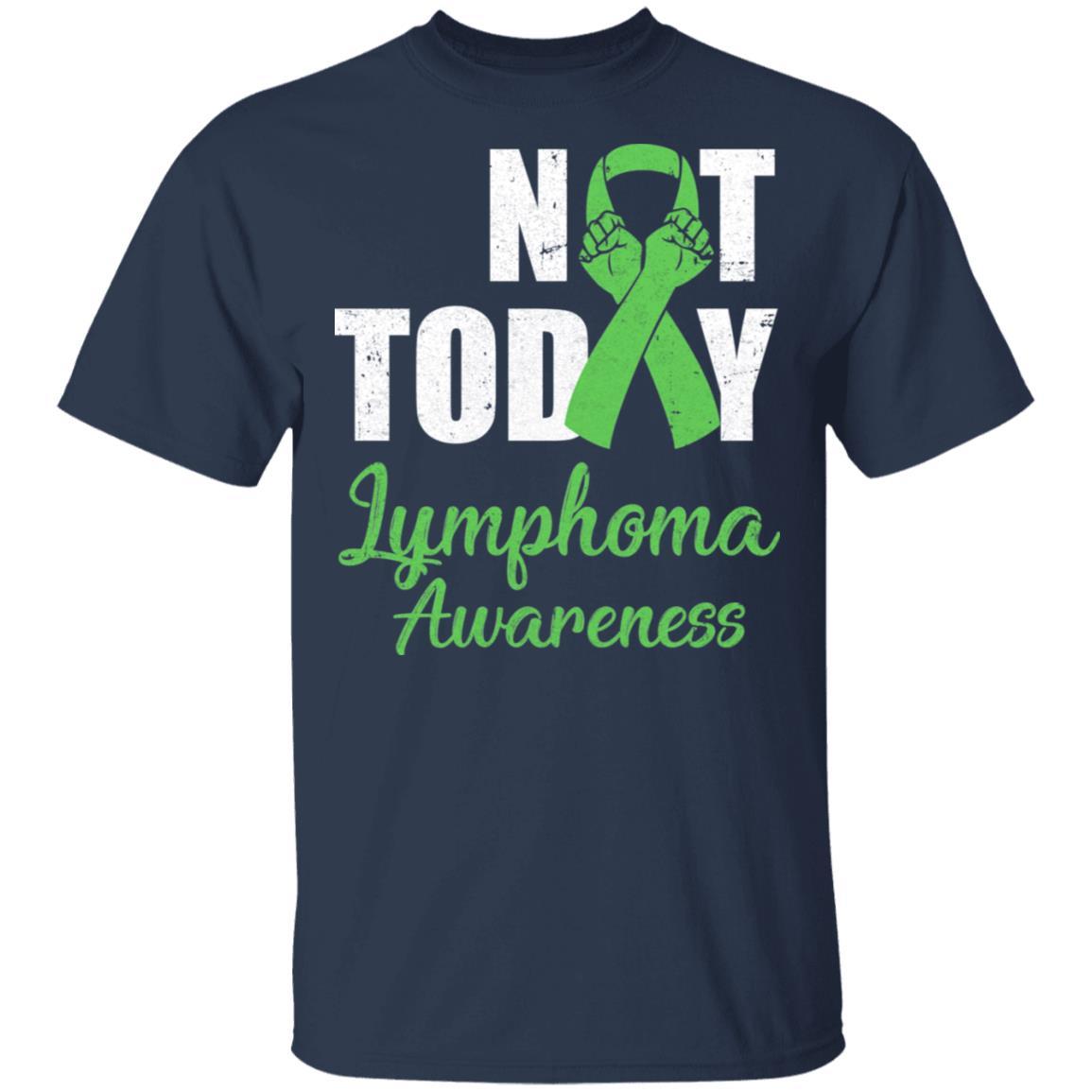 Support Lymphoma Awareness Purple Ribbon Not Today-T-Shirt & Hoodie-Classic T-Shirt-Navy