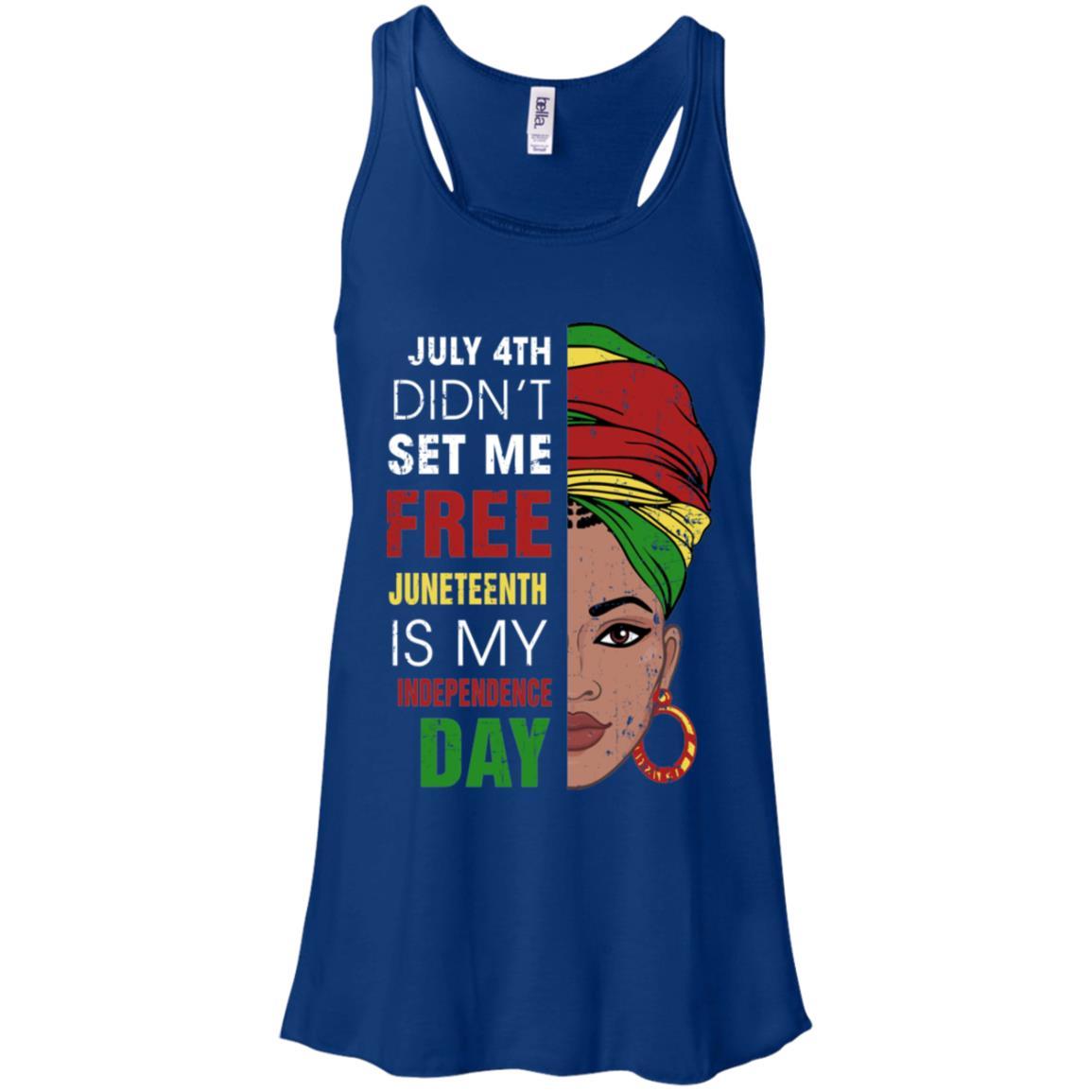 Juneteenth Is My Independence Day Not July 4Th-T-Shirt & Tank Top-Women's Flowy Racerback Tank-True Royal