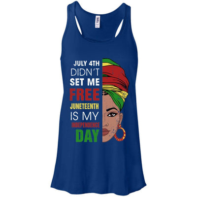 Juneteenth Is My Independence Day Not July 4Th-T-Shirt & Tank Top-Women's Flowy Racerback Tank-True Royal