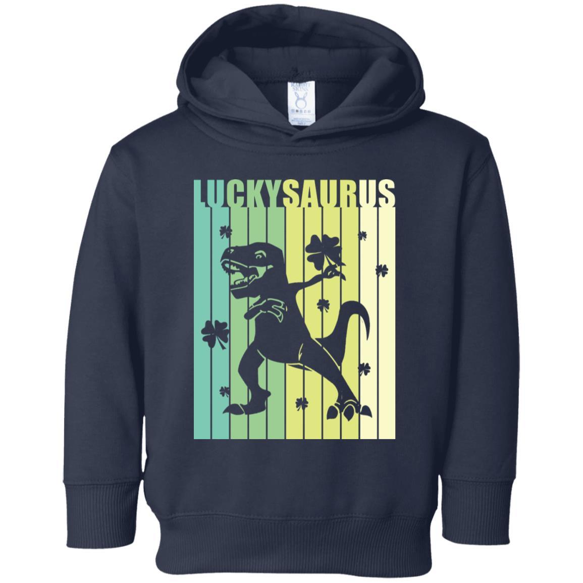 Happy St Pat Rex Day Dinosaur T-Rex Kids Patricks Day Youth-Youth Shirt-Toddler Fleece Hoodie-Navy