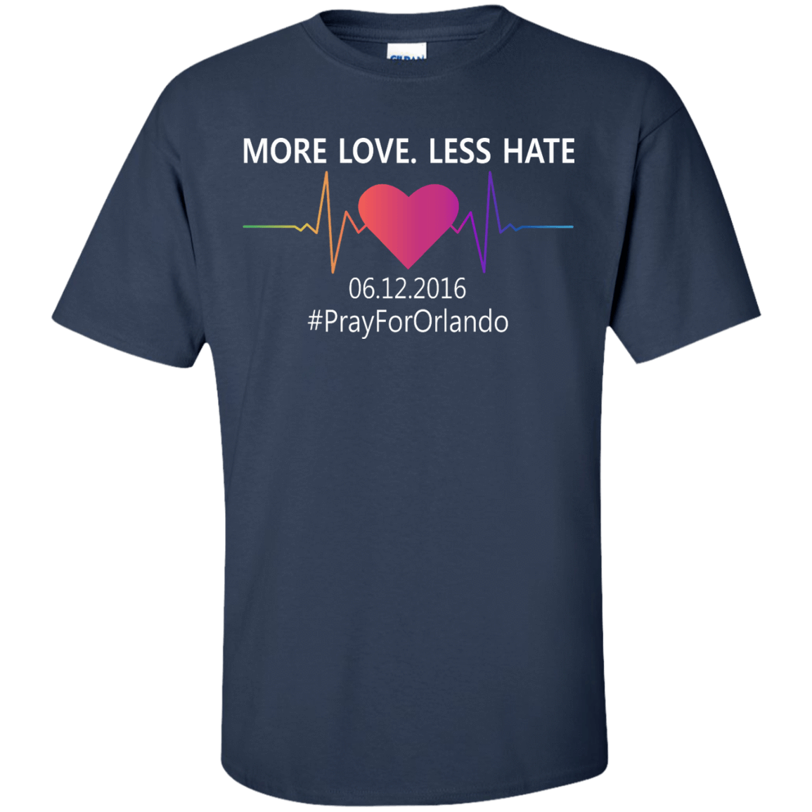 More Love Less Hate - Orlando-T-Shirt & Hoodie-Classic T-Shirt-Navy