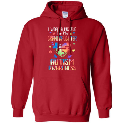 I Wear A Puzzle For My Granddaughter Autism Awareness-T-Shirt & Hoodie-Pullover Hoodie-Red