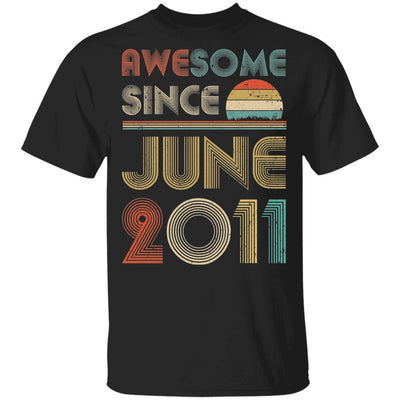 Awesome Since June 2011 Vintage 10th Birthday Gifts Youth-Youth Shirt-Youth T-Shirt-Black