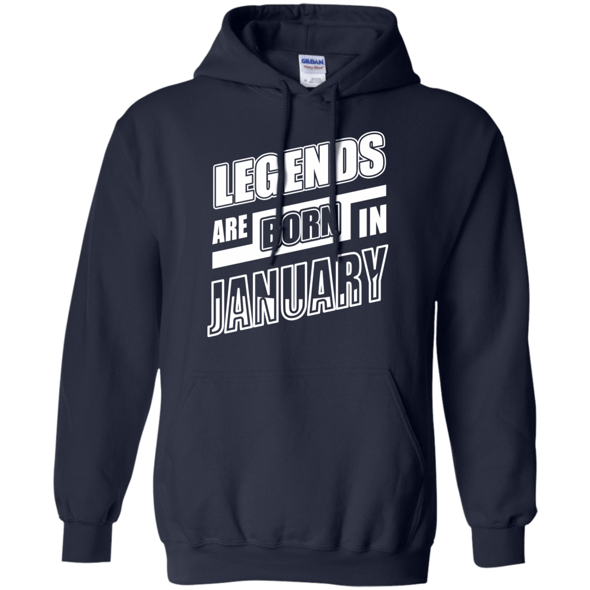 Legends are born in JANUARY-T-Shirt & Hoodie-Pullover Hoodie-Navy