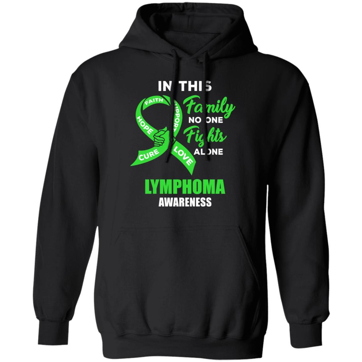 In This School No One Fights Lymphoma Awareness Alone-T-Shirt & Hoodie-Pullover Hoodie-Black