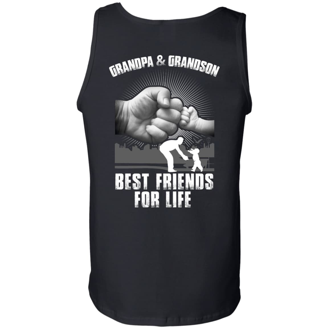 Grandpa And Grandson Best Friends For Life-T-Shirt & Hoodie-Unisex Tank-Black