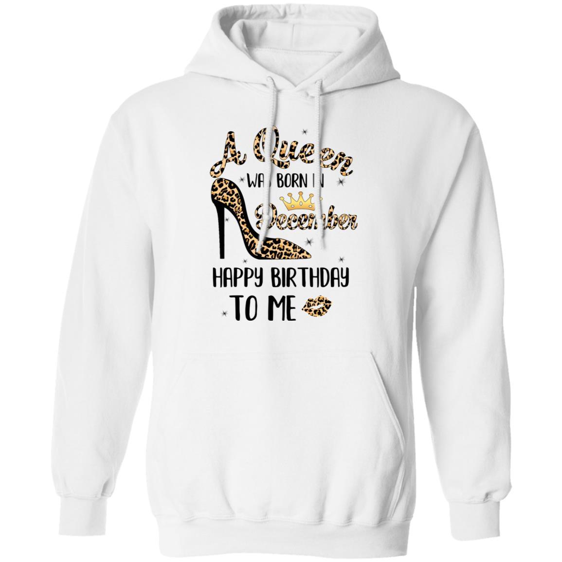 Born In December Girl Leopard High Heels Birthday Women Gift-T-Shirt & Tank Top-Pullover Hoodie-White