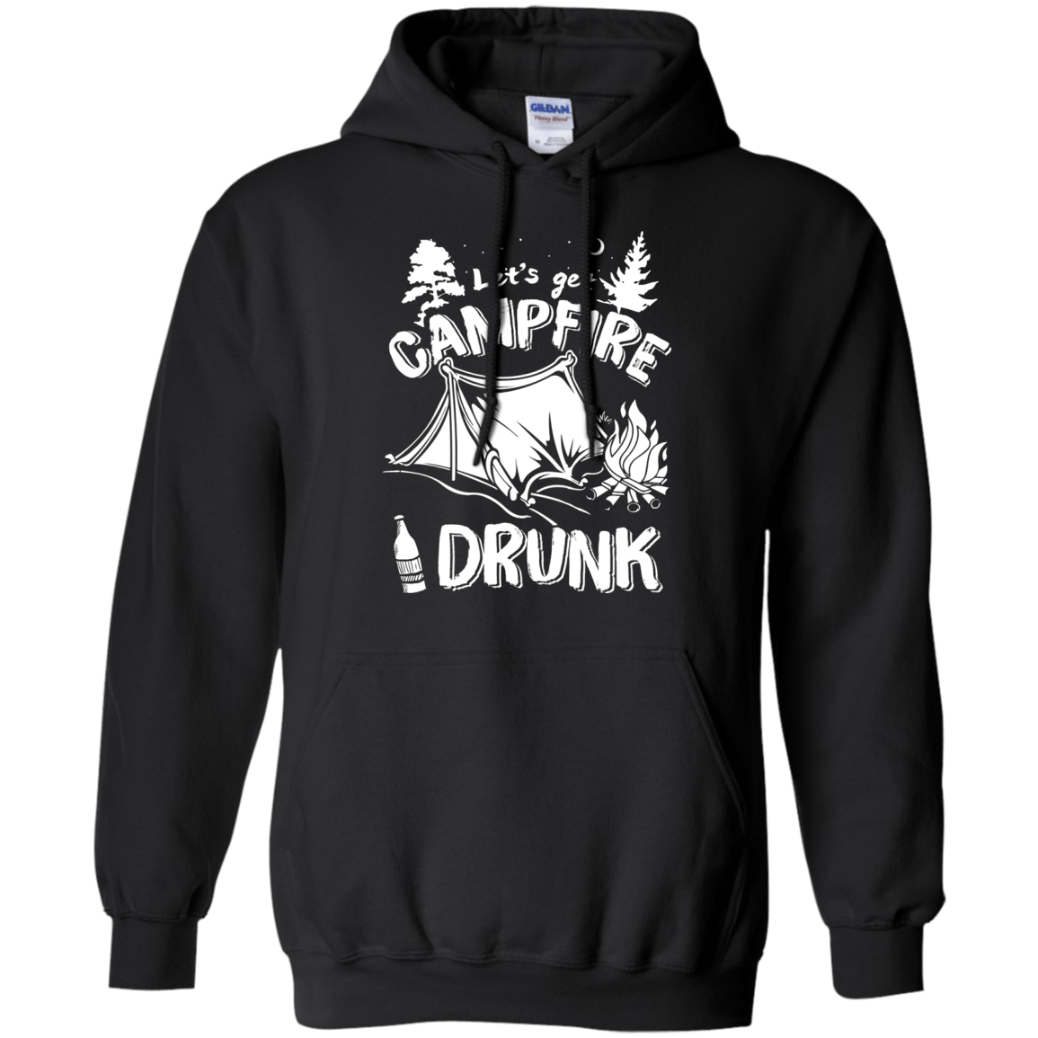 Let's Get Campfire Drunk-T-Shirt & Hoodie-Pullover Hoodie-Black