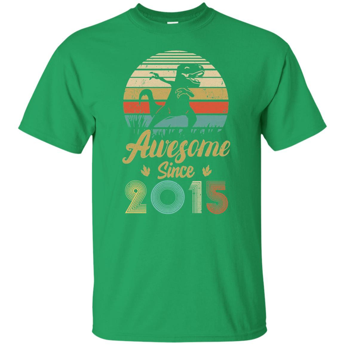 Awesome Since 2015 6th Years Old Dinosaur Birthday Gift Youth-Youth Shirt-Youth T-Shirt-Irish Green