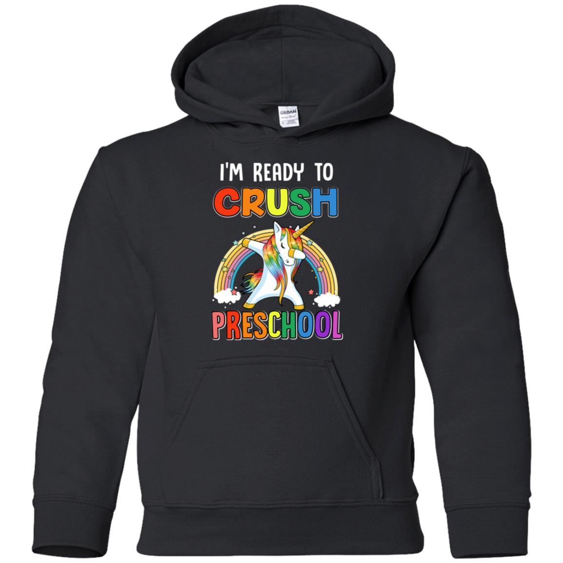 I'm Ready To Crush Preschool Unicorn Back To School Youth-Youth Shirt-Youth Pullover Hoodie-Black