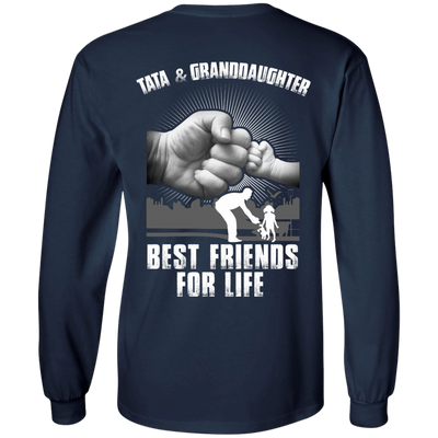 Tata And Granddaughter Best Friends For Life-T-Shirt & Hoodie-Long Sleeve T-Shirt-Navy