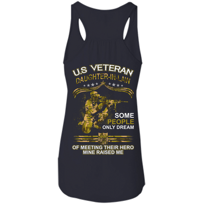 U.S. Veteran Daughter-in-law Some People Only Dream Of Meeting-T-Shirt & Hoodie-Women's Flowy Racerback Tank-Midnight