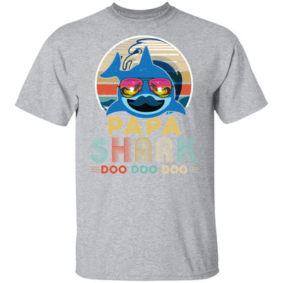 Retro Vintage Papa Shark Doo Doo Doo-T-Shirt & Hoodie-Classic T-Shirt-Sport Grey