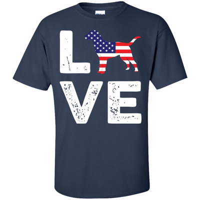 American Flag Dog Labrador Love-T-Shirt & Hoodie-Classic T-Shirt-Navy