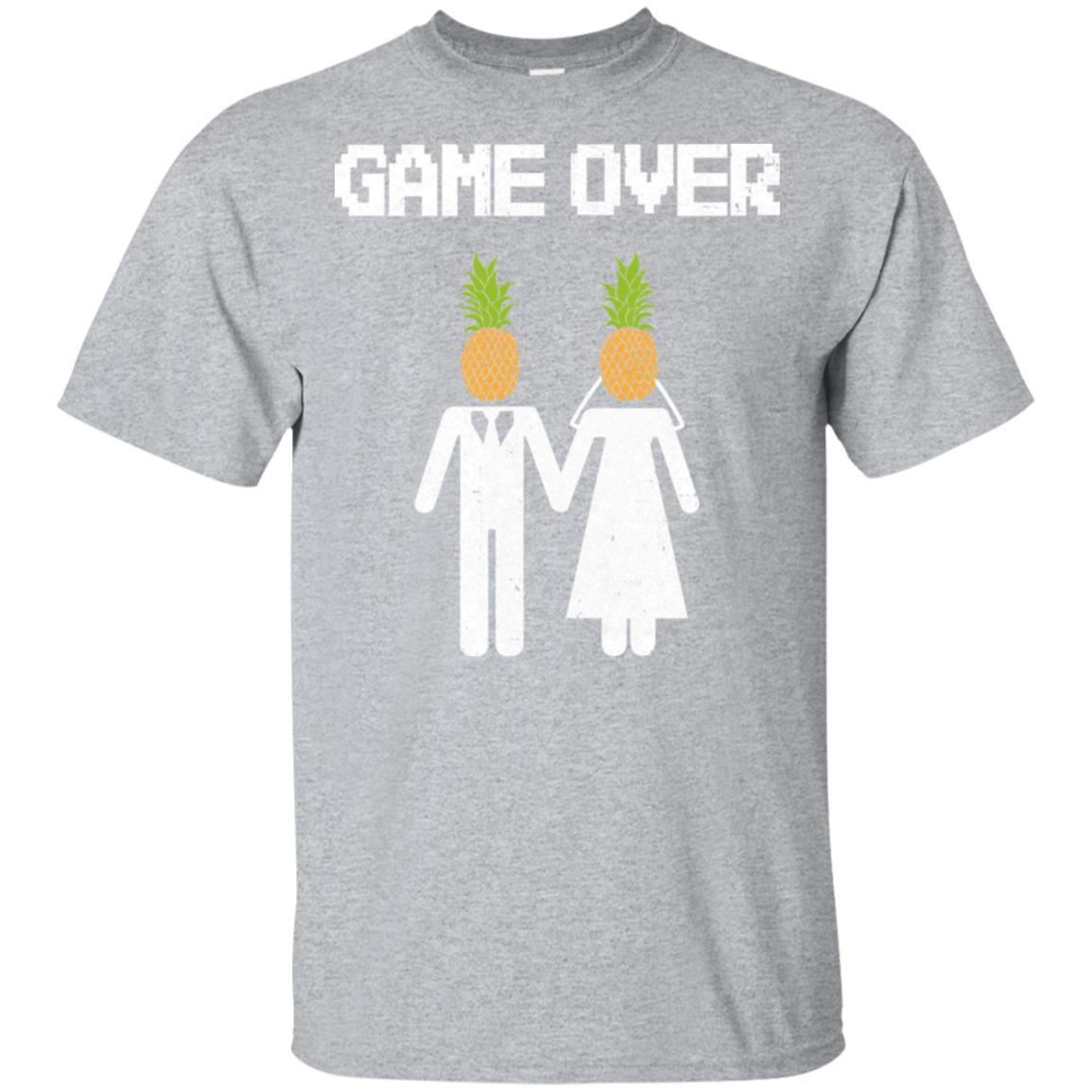 Pineapple Game Over Funny Wedding Bachelor Party-T-Shirt & Hoodie-Classic T-Shirt-Sport Grey