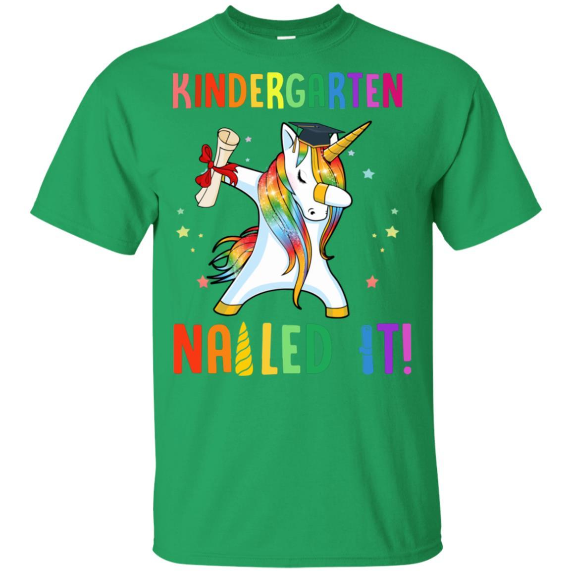 Dabbing Kindergarten Unicorn Nailed It Graduation Class Of 2021 Youth-Youth Shirt-Youth T-Shirt-Irish Green