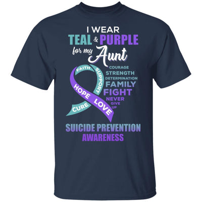 Suicide Prevention I Wear Teal And Purple For My Aunt-T-Shirt & Hoodie-Classic T-Shirt-Navy