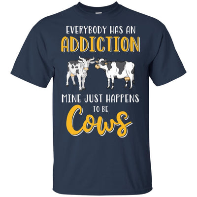 Everybody Has An Addiction Mine Just Happens To Be Cows-T-Shirt & Tank Top-Classic T-Shirt-Navy