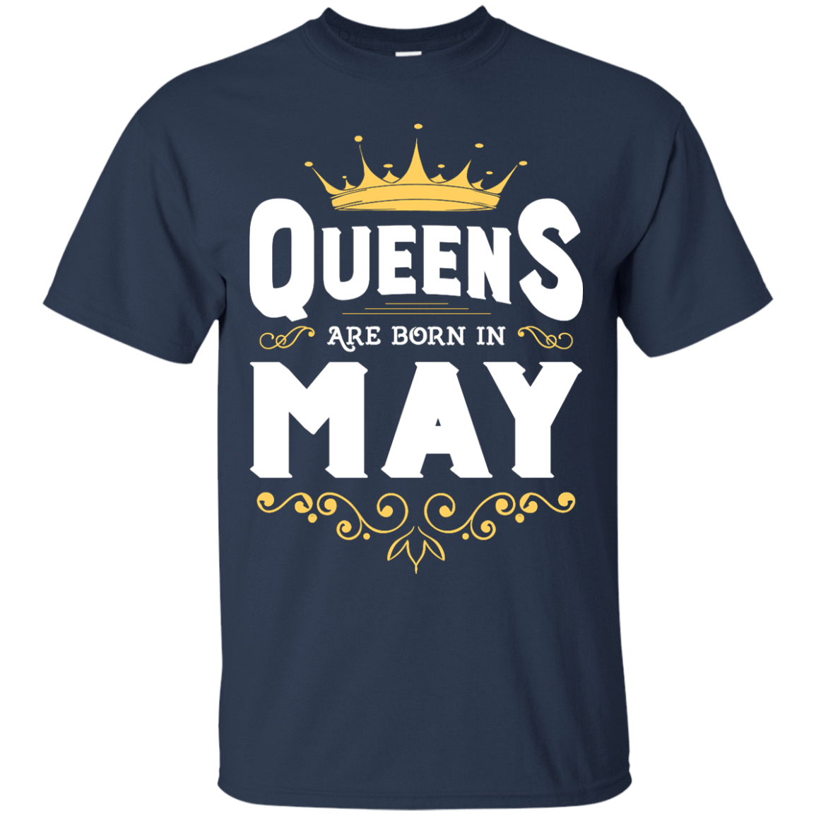 Queens Are Born In May-T-Shirt & Hoodie-Classic T-Shirt-Navy