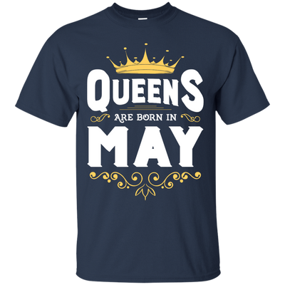 Queens Are Born In May-T-Shirt & Hoodie-Classic T-Shirt-Navy