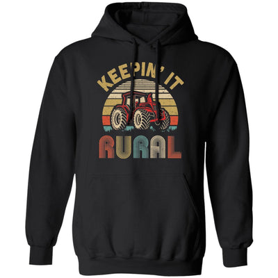 Keepin' It Rural Vintage Farming Tractor Farmer-T-Shirt & Hoodie-Pullover Hoodie-Black
