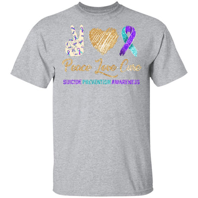 Peace Love Cure Suicide Prevention-T-Shirt & Hoodie-Classic T-Shirt-Sport Grey