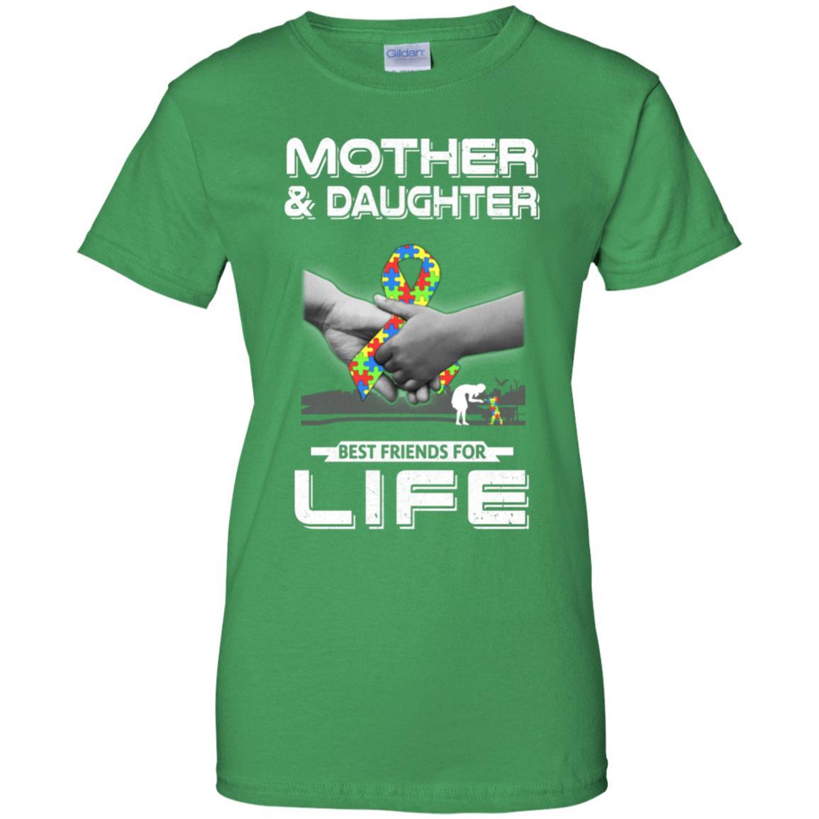 Autism Awareness Mother And Daughter Best Friends For Life-T-Shirt & Hoodie-Women's T-Shirt-Irish Green
