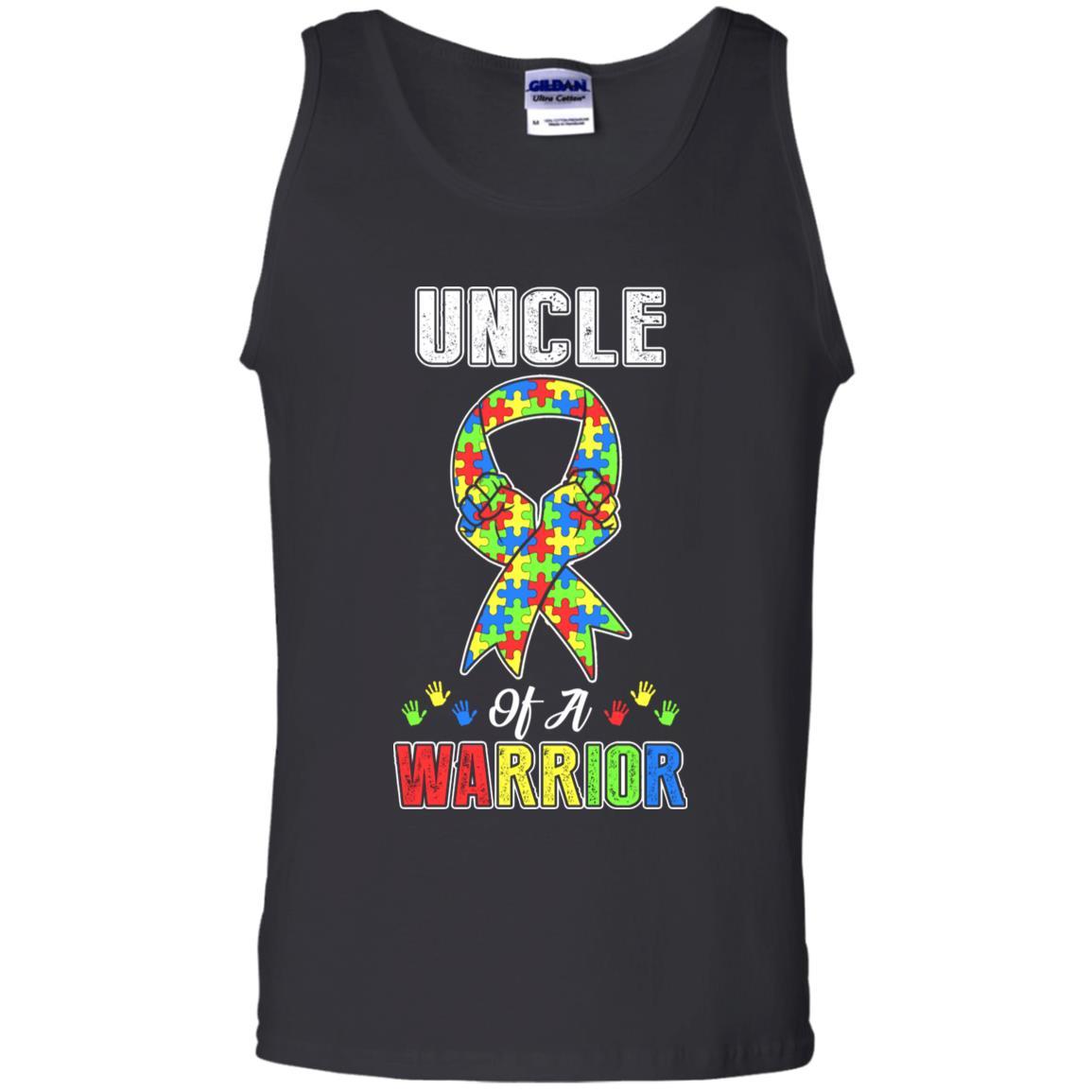 Uncle Of A Warrior Support Autism Awareness Gift-T-Shirt & Hoodie-Unisex Tank-Black