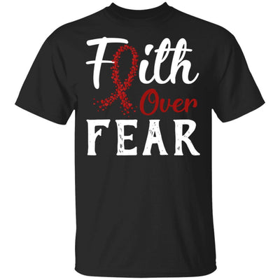 Multiple Myeloma Awareness Burgundy Faith Over Fear-T-Shirt & Hoodie-Classic T-Shirt-Black