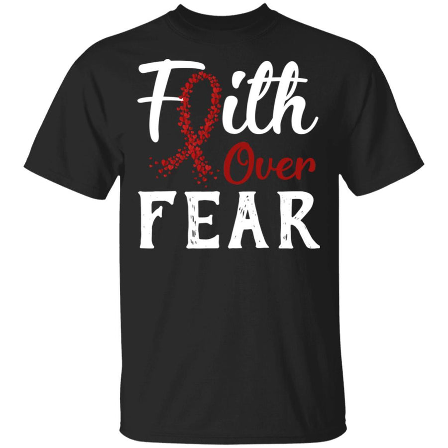 Multiple Myeloma Awareness Burgundy Faith Over Fear-T-Shirt & Hoodie-Classic T-Shirt-Black