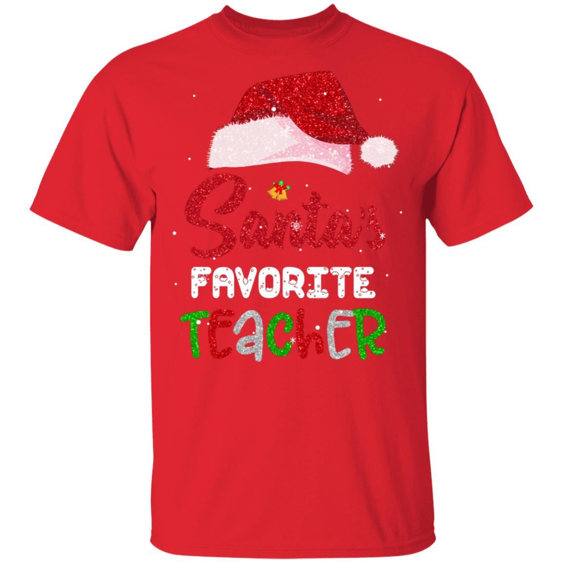 Santa's Favorite Teacher Christmas Xmas Gifts-T-Shirt & Sweatshirt-Classic T-Shirt-Red